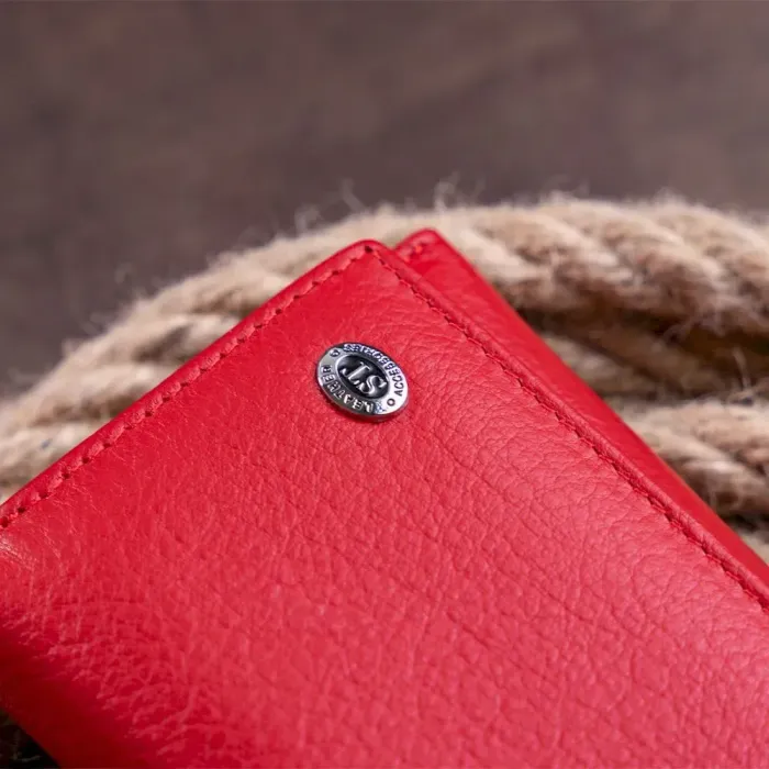 Гаманець горизонтальний із монетником на блискавці жіночий ST Leather 19358 Червоний