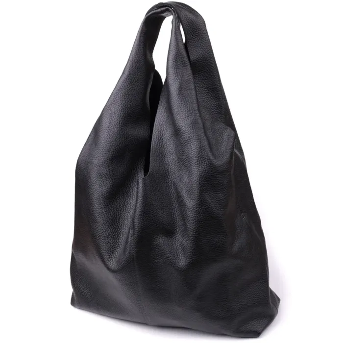 Жіночий шоппер 2 в 1 із натуральної шкіри GRANDE PELLE 22881 Чорний