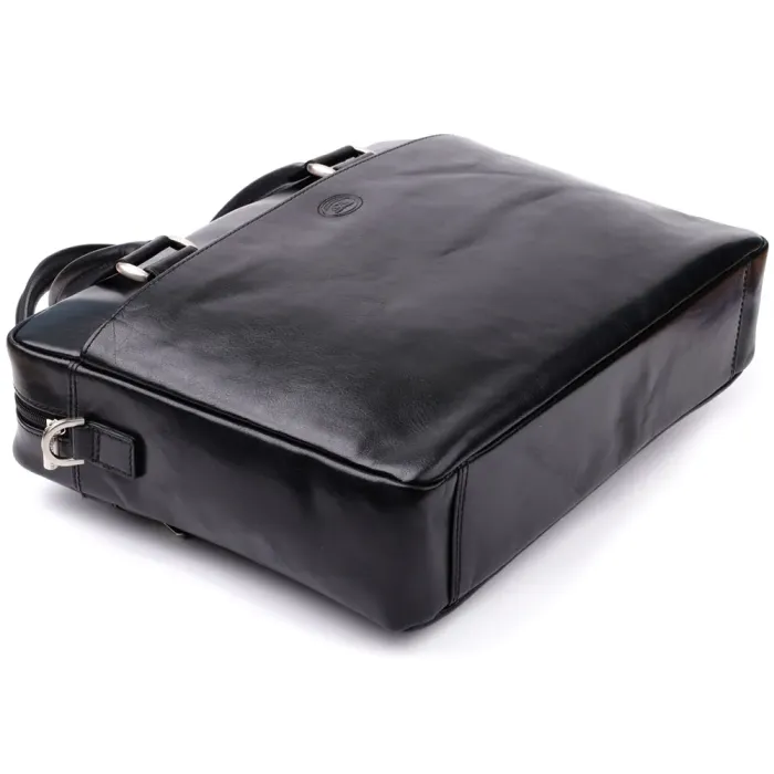 Місткий чоловічий портфель з відділенням для ноутбука з гладкої натуральної шкіри Tony Perotti 20859_1 (9637-38 nero) Чорний