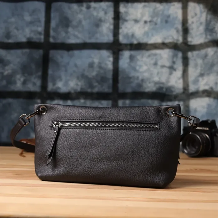 Модна жіноча сумка на плече з натуральної шкіри Vintage 23004 Чорний