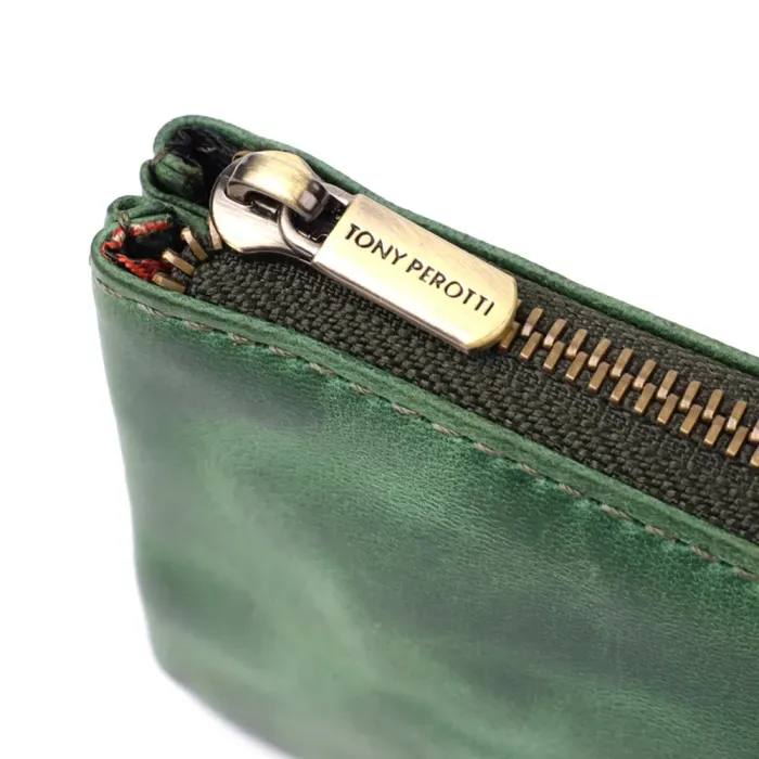 Містка ключниця на два відділення з матової натуральної шкіри Tony Perotti 20835_1 (3350 deep green) Зелений