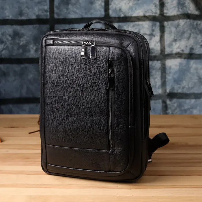 Практичний чоловічий рюкзак з натуральної шкіри Vintage 23051 Чорний