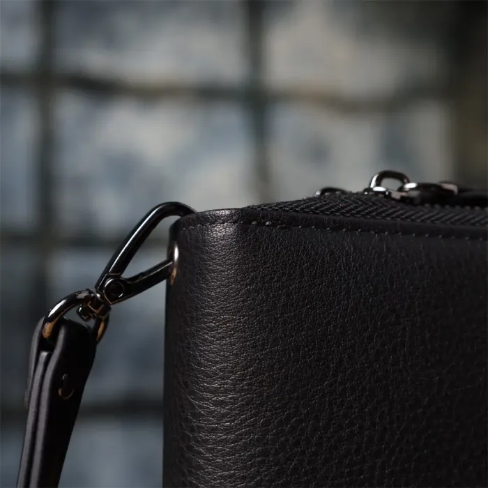 Цікавий чоловічий клатч із натуральної шкіри Vintage 23063 Чорний