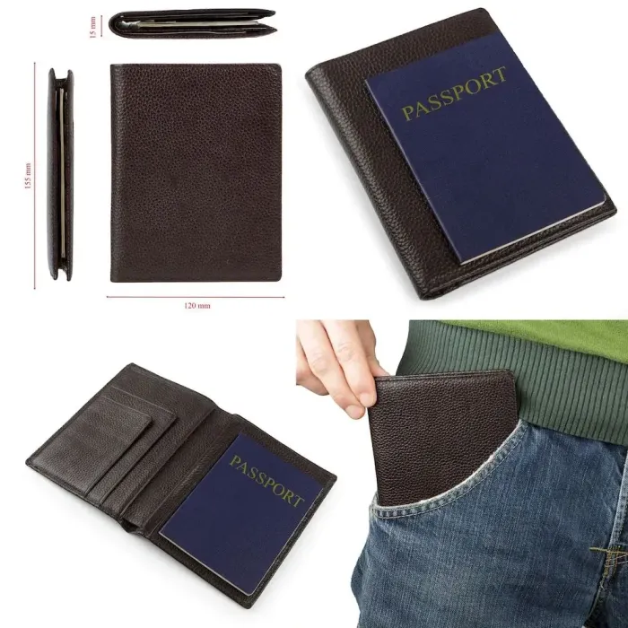 Кошелек SHVIGEL 13832 кожаный с отделениями для паспортов Коричневый