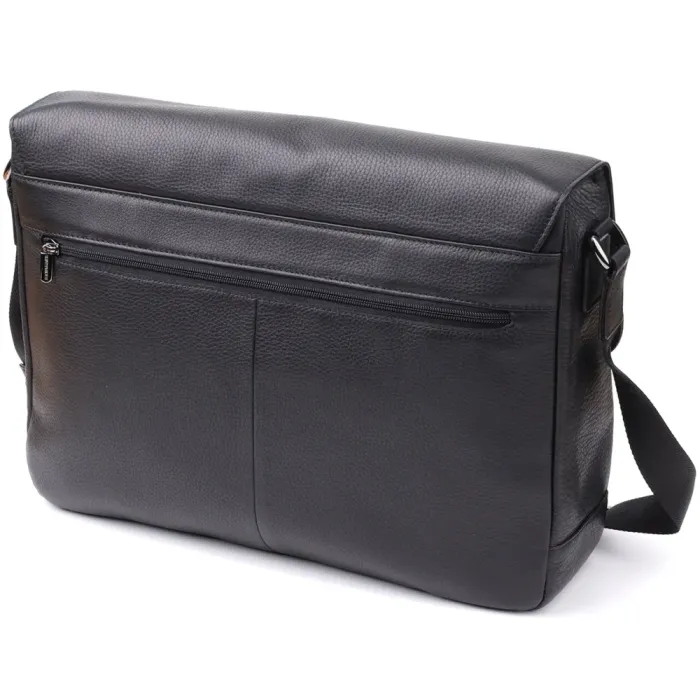 Чоловіча сумка-портфель для ноутбука із зернистої натуральної шкіри Tony Perotti 20864_1 (6036-38 nero) Чорний