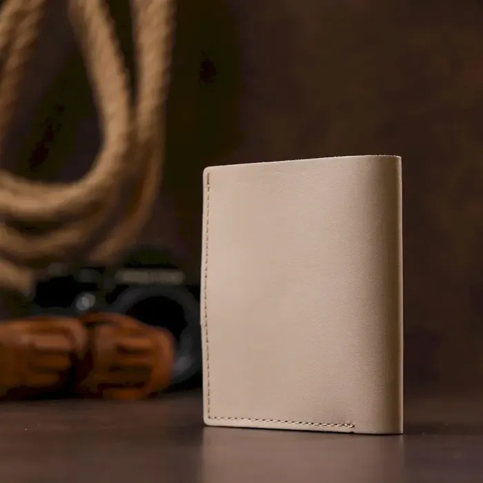 Класичне шкіряне портмоне Shvigel 16510 Бежевий