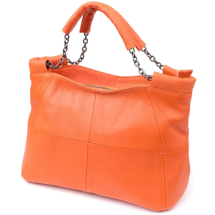 Яскрава сумка для жінок з натуральної шкіри Vintage 22990 Помаранчевий
