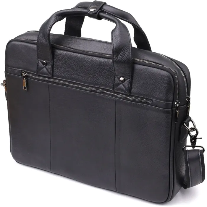 Зручний портфель для чоловіків з натуральної шкіри Vintage 23042 Чорний