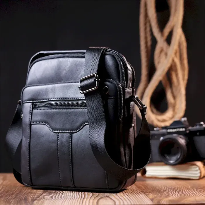 Сумка чоловіча Vintage 20826 шкіряна Чорний