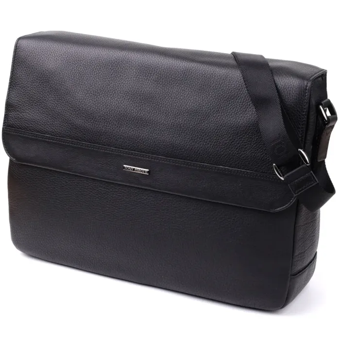 Чоловіча сумка-портфель для ноутбука із зернистої натуральної шкіри Tony Perotti 20864_1 (6036-38 nero) Чорний