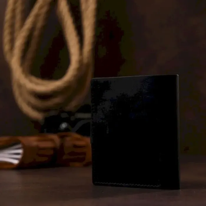 Матовое мужское портмоне из натуральной кожи Shvigel 16495 Черный