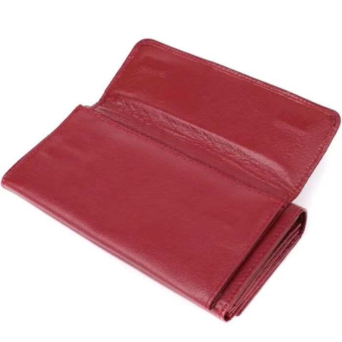 Жіночий гаманець з кишенею для телефону з натуральної шкіри ST Leather 23069 Бордовий