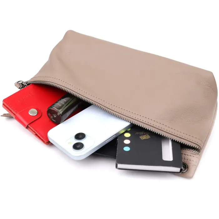 Стильна сумка на плече з натуральної шкіри Vintage 23005 Сірий