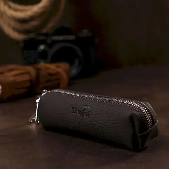 Матовая кожаная ключница Shvigel 16545 Коричневый