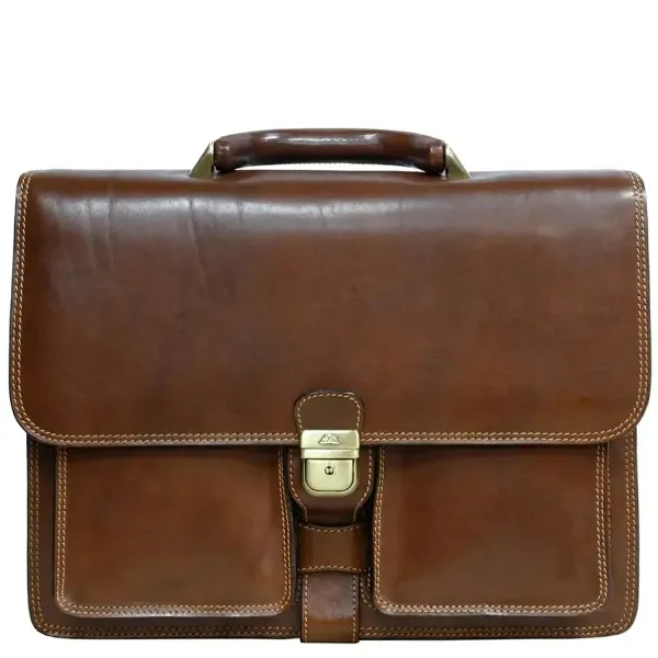 Чоловічий діловий портфель Tony Perotti Italico 8013/42 (90388) Коньячний