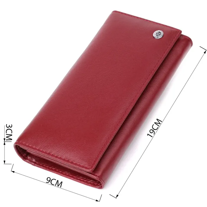 Місткий жіночий гаманець із натуральної шкіри ST Leather 23089 Бордовий