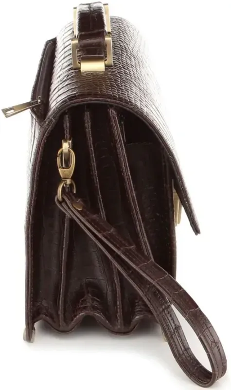 Барсетка SHVIGEL 00368 із натуральної шкіри Коричнева