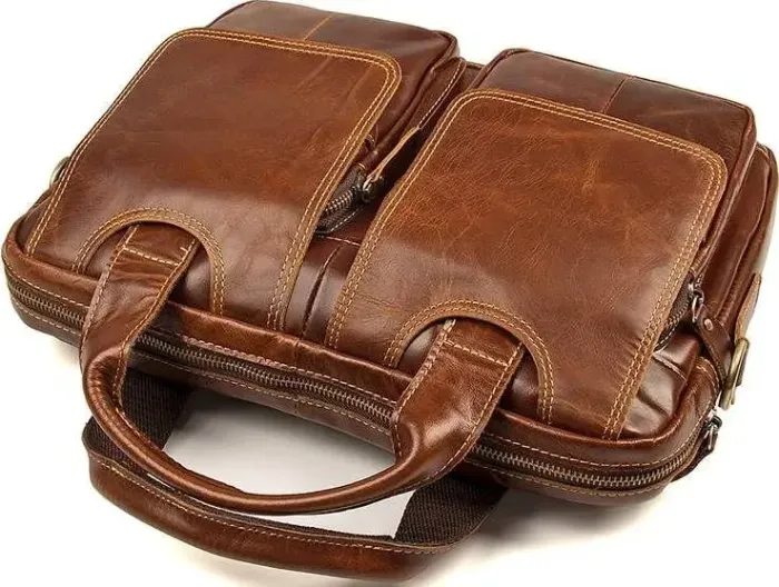 Сумка чоловіча Vintage 14517 шкіряна Коричнева