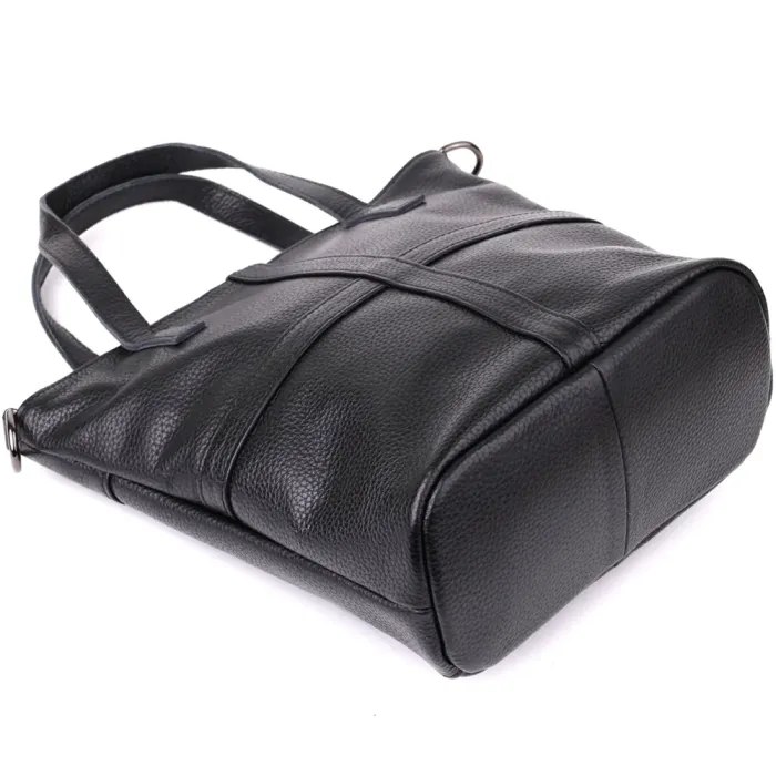 Унікальна сумка жіноча з натуральної шкіри Vintage 22993 Чорний