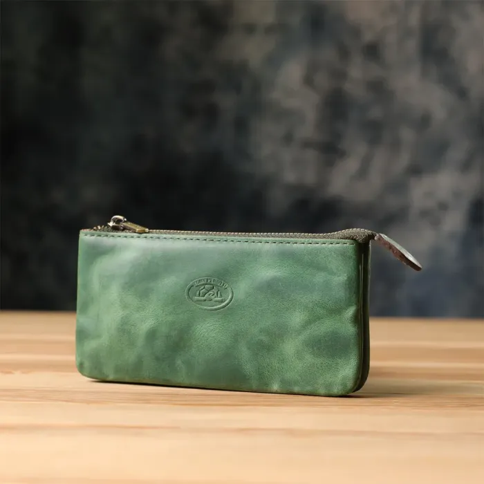 Містка ключниця на два відділення з матової натуральної шкіри Tony Perotti 20835_1 (3350 deep green) Зелений