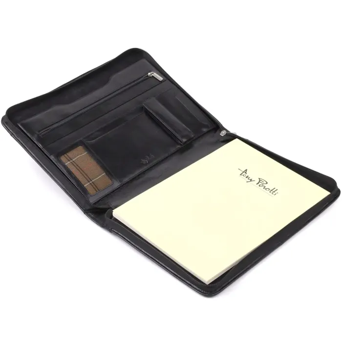 Оригінальна папка з блокнотом із гладкої натуральної шкіри Tony Perotti 20850_1 (1278L nero) Чорний