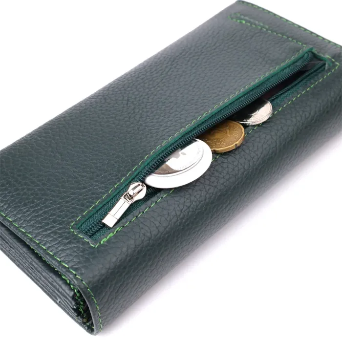 Модний гаманець для жінок із натуральної шкіри ST Leather 23099 Зелений