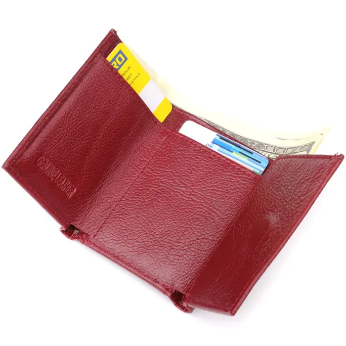 Мініатюрний жіночий гаманець із натуральної шкіри ST Leather 23082 Бордовий