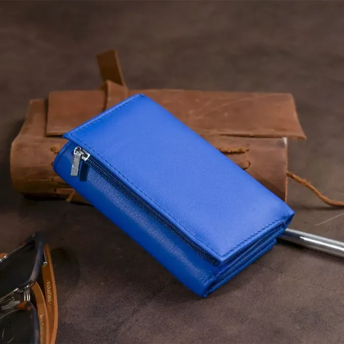 Горизонтальное портмоне из кожи унисекс на магните ST Leather 19338 Синий