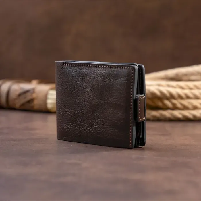 Портмоне горизонтальне Amico на магніті на два відділення GRANDE PELLE 11321 Коричневе