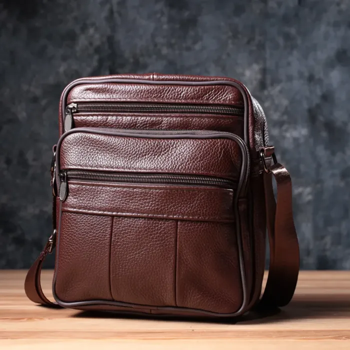 Зручна чоловіча сумка з натуральної шкіри 22858 Vintage Коричневий