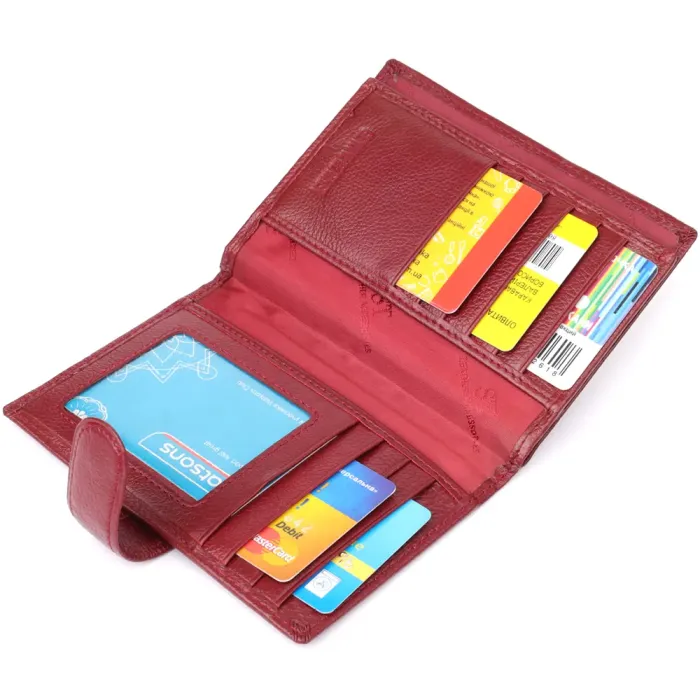 Стильна обкладинка на документи для жінок з натуральної шкіри ST Leather 23117 Бордовий