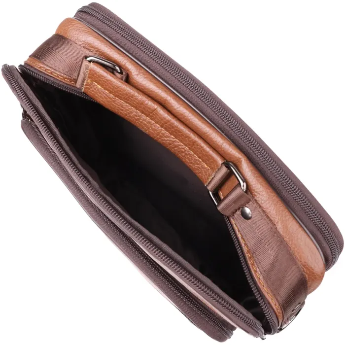 Сумка чоловіча з ручкою для перенесення в руці з натуральної шкіри Vintage 23031 Світло-коричневий