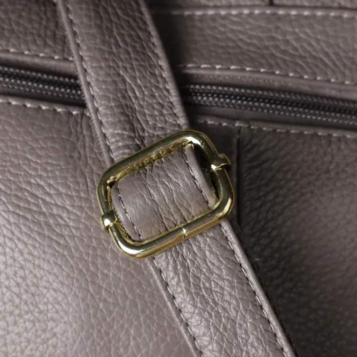 Практична сумка з натуральної шкіри для стильних жінок Vintage 22974 Сірий