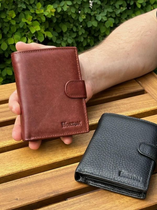 Чоловічий шкіряний гаманець люкс, чоловіче портмоне натуральна шкіра HORTON 301B