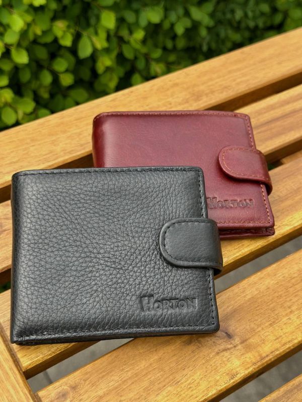 Чоловічий гаманець натуральний гаманець чорний, коричневий HORTON 208