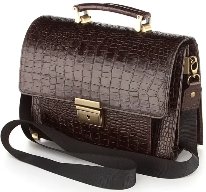 Барсетка SHVIGEL 00368 із натуральної шкіри Коричнева