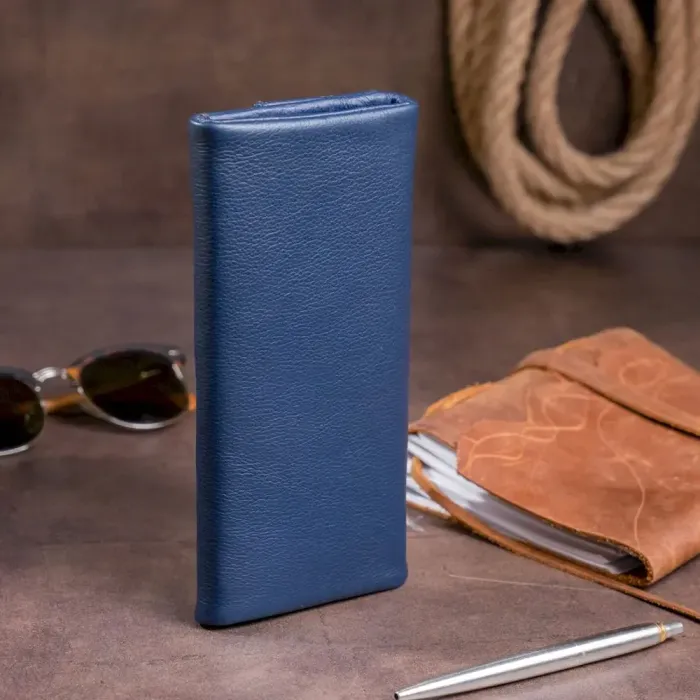 Клатч конверт с карманом для мобильного кожаный женский ST Leather 19272 Синий
