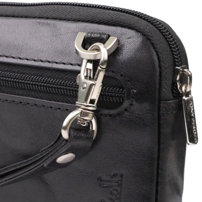 Місткий чоловічий клатч з гладкої натуральної шкіри Tony Perotti 20858_1 (9405 nero) Чорний