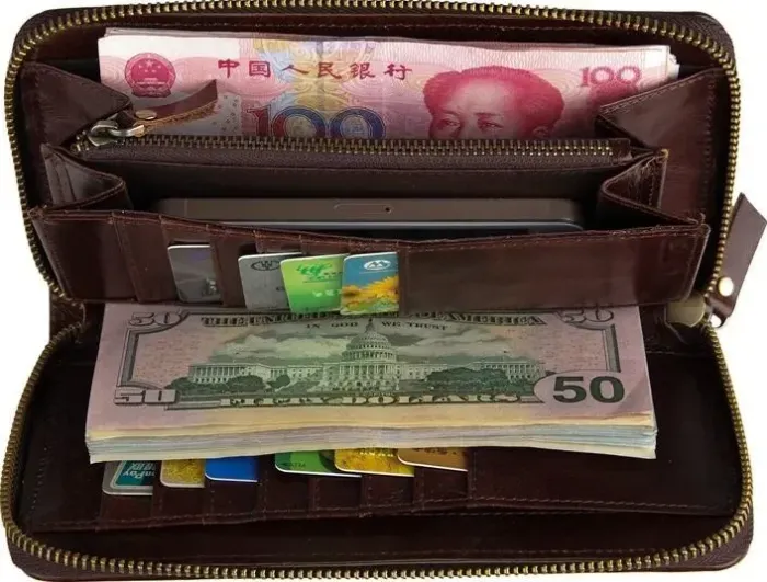 Гаманець жіночий Vintage 14502 на блискавці Коричневий