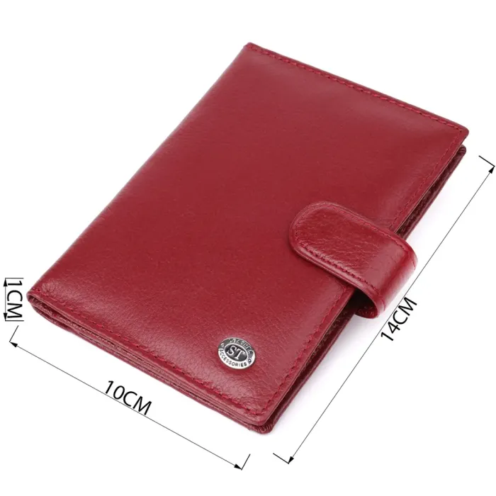 Стильна обкладинка на документи для жінок з натуральної шкіри ST Leather 23117 Бордовий