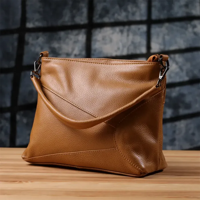 Жіноча сумка на два відділення з натуральної шкіри Vintage 23015 Світло-коричневий