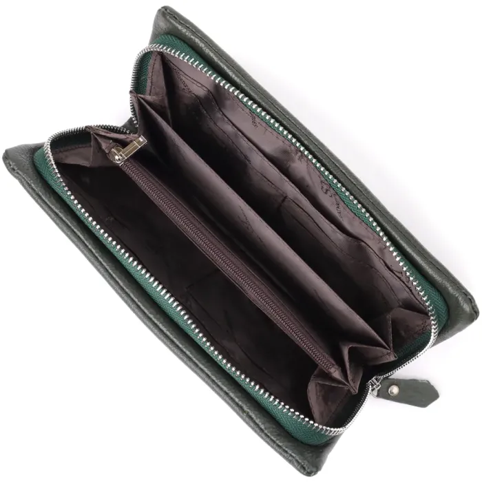 Стильний гаманець для жінок з відділенням під телефон ST Leather 23103 Зелений