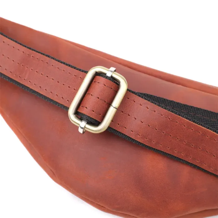 Чоловіча практична бананка з натуральної вінтажної шкіри Shvigel 23131 Рудий