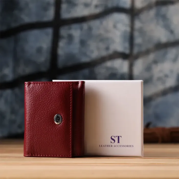 Мініатюрний жіночий гаманець із натуральної шкіри ST Leather 23082 Бордовий