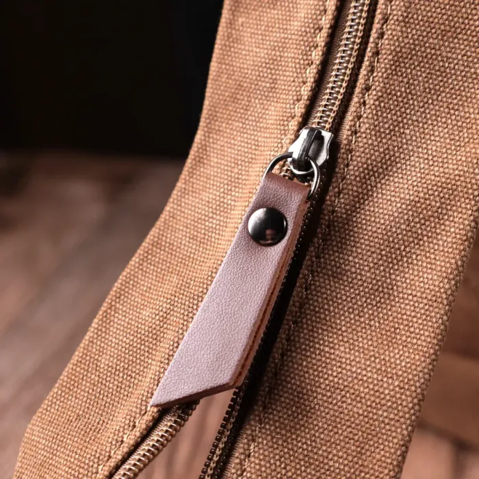 Зручний текстильний рюкзак з ущільненою спинкою та відділенням для планшета Vintage 15078 Коричневий