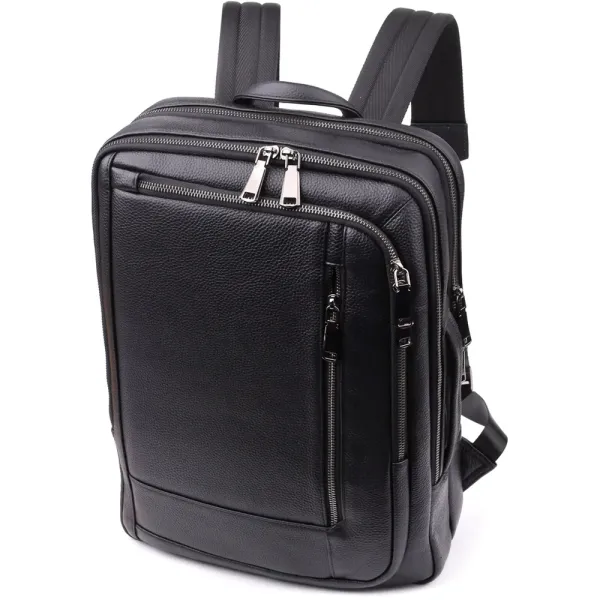 Практичний чоловічий рюкзак з натуральної шкіри Vintage 23051 Чорний