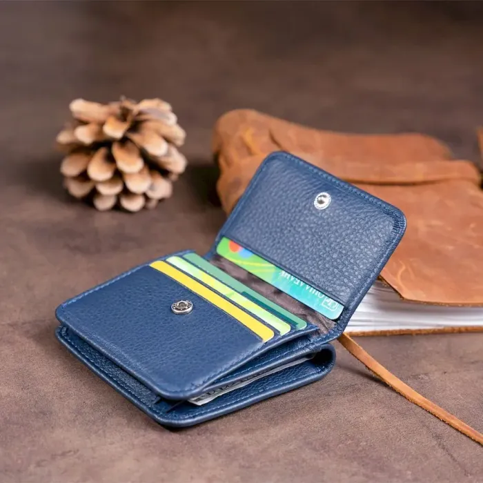 Маленький гаманець на кнопці жіночий ST Leather 19237 Темно-синій