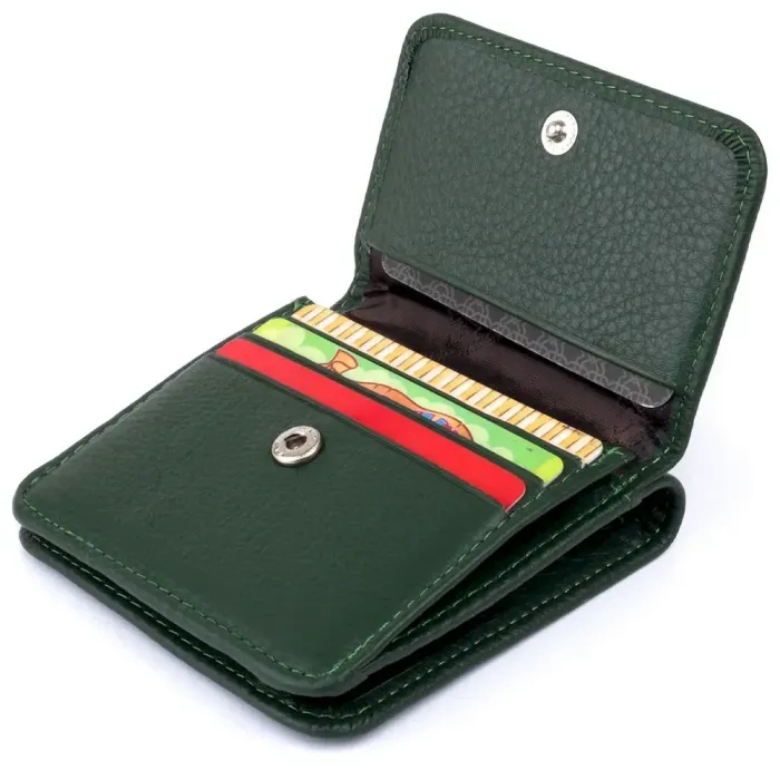 Маленький гаманець на кнопці жіночий ST Leather 19233 Зелений