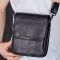 Месенджер із клапаном через плече 24х20х6, шкіряна барсетка Tiding Bag TD-20033 чорна