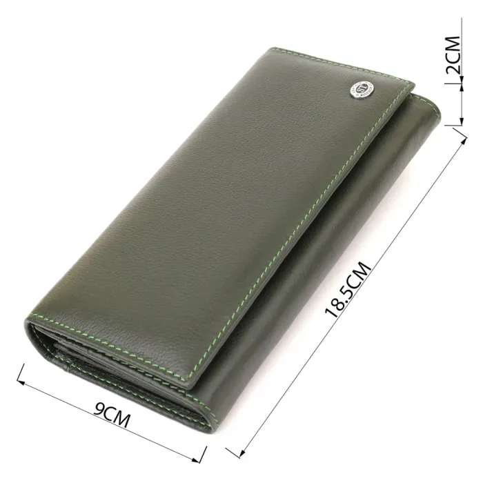 Класичний гаманець для жінок на магніті ST Leather 22744 Зелений